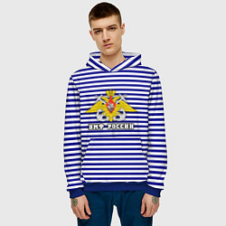 Толстовка-худи мужская Тельняшка ВМФ, цвет: 3D-синий — фото 2