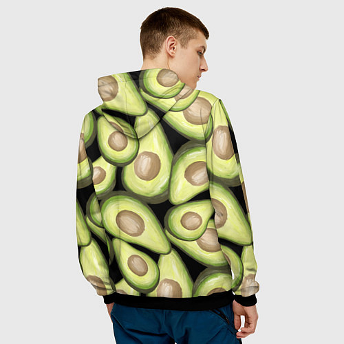Мужская толстовка Avocado background / 3D-Черный – фото 4