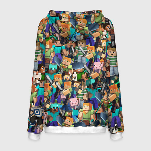 Мужская толстовка MINECRAFT ПЕРСОНАЖИ / 3D-Белый – фото 2