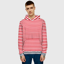 Толстовка-худи мужская Тельняшка Внутренних Войск, цвет: 3D-меланж — фото 2