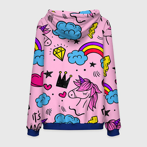 Мужская толстовка Единороги / 3D-Синий – фото 2