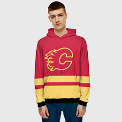 Толстовка-худи мужская Калгари Флэймз, цвет: 3D-черный — фото 2