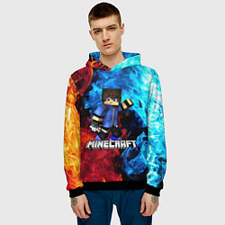 Толстовка-худи мужская Minecraft Майнкрафт, цвет: 3D-черный — фото 2