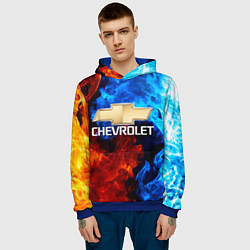 Толстовка-худи мужская CHEVROLET, цвет: 3D-синий — фото 2