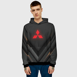 Толстовка-худи мужская MITSUBISHI, цвет: 3D-черный — фото 2
