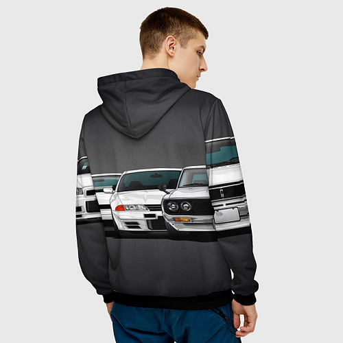 Мужская толстовка NISSAN / 3D-Черный – фото 4