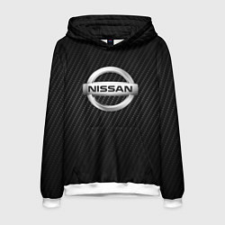 Толстовка-худи мужская NISSAN, цвет: 3D-белый