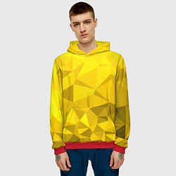 Толстовка-худи мужская YELLOW ABSTRACT, цвет: 3D-красный — фото 2