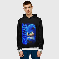 Толстовка-худи мужская SONIC, цвет: 3D-белый — фото 2