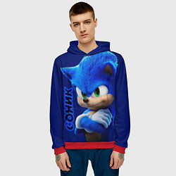 Толстовка-худи мужская SONIC, цвет: 3D-красный — фото 2