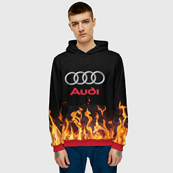 Толстовка-худи мужская AUDI, цвет: 3D-красный — фото 2