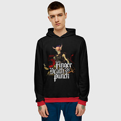 Толстовка-худи мужская Five Finger Death Punch, цвет: 3D-красный — фото 2