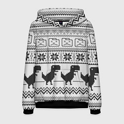 Толстовка-худи мужская Свитер с T-rex'ами, цвет: 3D-черный