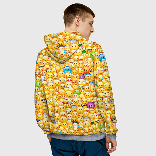 Мужская толстовка Смайлики Emoji / 3D-Меланж – фото 4