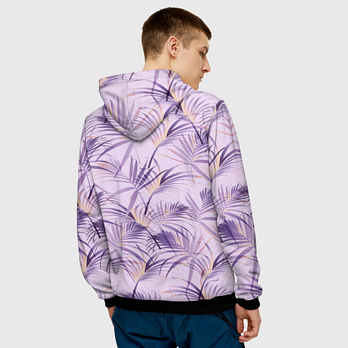 Мужская толстовка Листья / 3D-Черный – фото 4