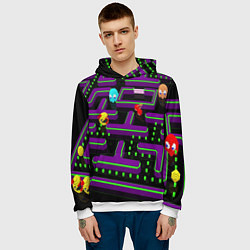 Толстовка-худи мужская PAC-MAN 3D, цвет: 3D-белый — фото 2