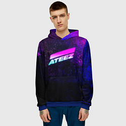 Толстовка-худи мужская ATEEZ neon, цвет: 3D-синий — фото 2