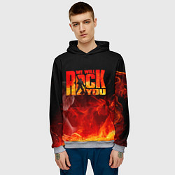 Толстовка-худи мужская Queen - We Will Rock You, цвет: 3D-меланж — фото 2