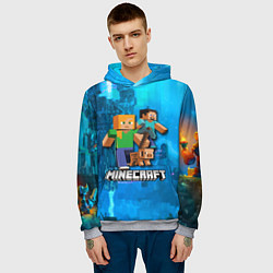 Толстовка-худи мужская Minecraft Майнкрафт, цвет: 3D-меланж — фото 2
