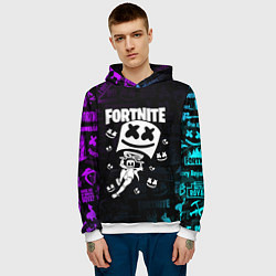 Толстовка-худи мужская Fortnite x Marshmello x Games, цвет: 3D-белый — фото 2