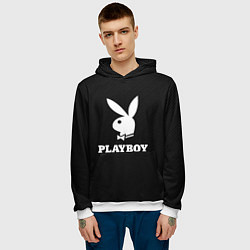 Толстовка-худи мужская PLAYBOY, цвет: 3D-белый — фото 2