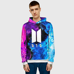 Толстовка-худи мужская BTS, цвет: 3D-белый — фото 2