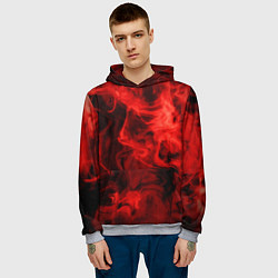 Толстовка-худи мужская Красный дым, цвет: 3D-меланж — фото 2