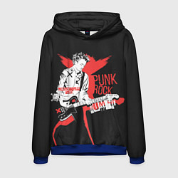 Толстовка-худи мужская Punk-rock, цвет: 3D-синий