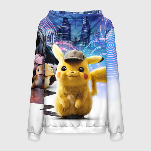 Мужская толстовка Детектив Пикачу / 3D-Белый – фото 2