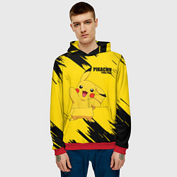 Толстовка-худи мужская PIKACHU: PIKA PIKA, цвет: 3D-красный — фото 2