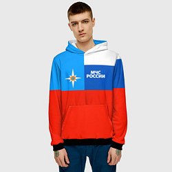 Толстовка-худи мужская Флаг МЧС России, цвет: 3D-черный — фото 2