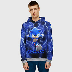 Толстовка-худи мужская SONIC, цвет: 3D-меланж — фото 2