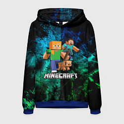 Толстовка-худи мужская Minecraft Майнкрафт, цвет: 3D-синий
