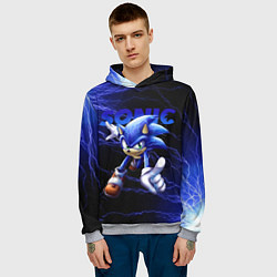Толстовка-худи мужская SONIC, цвет: 3D-меланж — фото 2