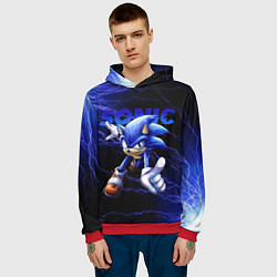 Толстовка-худи мужская SONIC, цвет: 3D-красный — фото 2