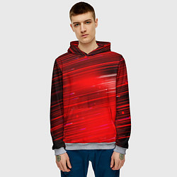 Толстовка-худи мужская Красный свет, цвет: 3D-меланж — фото 2