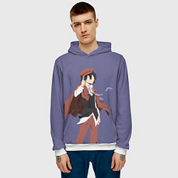 Толстовка-худи мужская Ranpo Edogawa, цвет: 3D-белый — фото 2