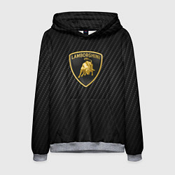 Толстовка-худи мужская Lamborghini logo n carbone, цвет: 3D-меланж