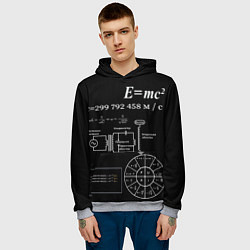 Толстовка-худи мужская Электродинамика, цвет: 3D-меланж — фото 2