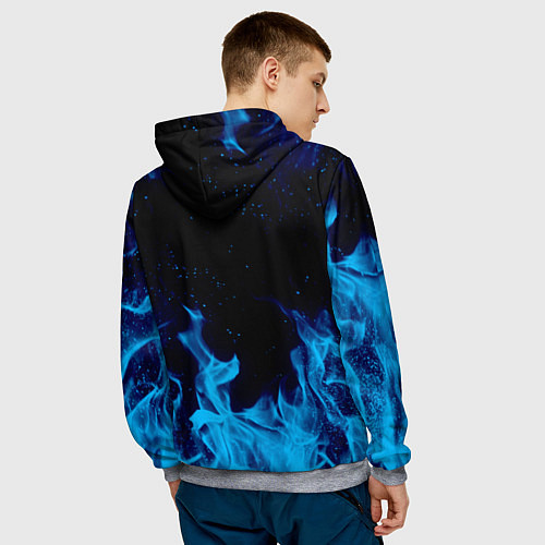 Мужская толстовка СИНИЙ ОГОНЬ / 3D-Меланж – фото 4
