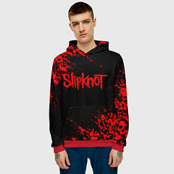 Толстовка-худи мужская SLIPKNOT, цвет: 3D-красный — фото 2