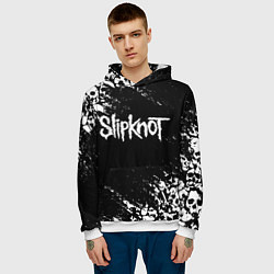 Толстовка-худи мужская SLIPKNOT, цвет: 3D-белый — фото 2