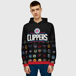Толстовка-худи мужская Los Angeles Clippers 2, цвет: 3D-красный — фото 2