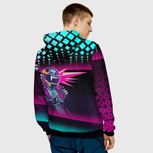 Мужская толстовка НЕОНОВЫЙ ГОНЩИК / 3D-Черный – фото 4