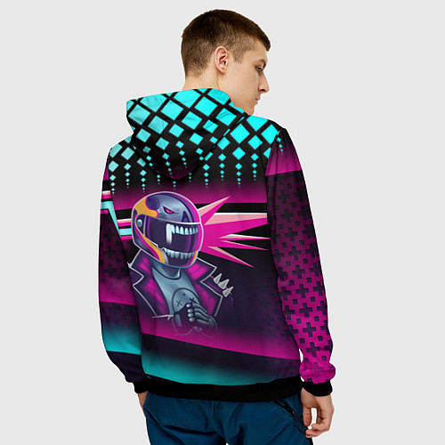 Мужская толстовка НЕОНОВЫЙ ГОНЩИК / 3D-Черный – фото 4