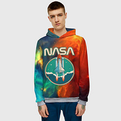 Толстовка-худи мужская NASA, цвет: 3D-меланж — фото 2