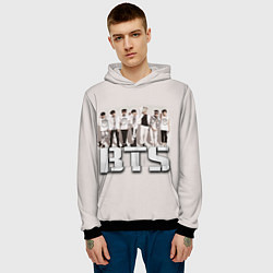 Толстовка-худи мужская BTS, цвет: 3D-черный — фото 2