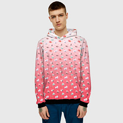 Толстовка-худи мужская Пижамный цветочек, цвет: 3D-черный — фото 2