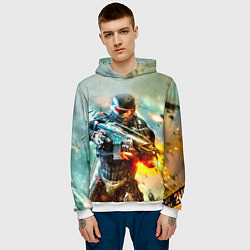 Толстовка-худи мужская CRYSIS, цвет: 3D-белый — фото 2