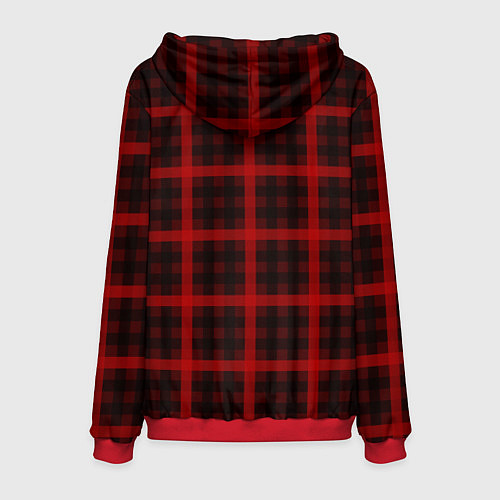 Мужская толстовка Шотландка / 3D-Красный – фото 2